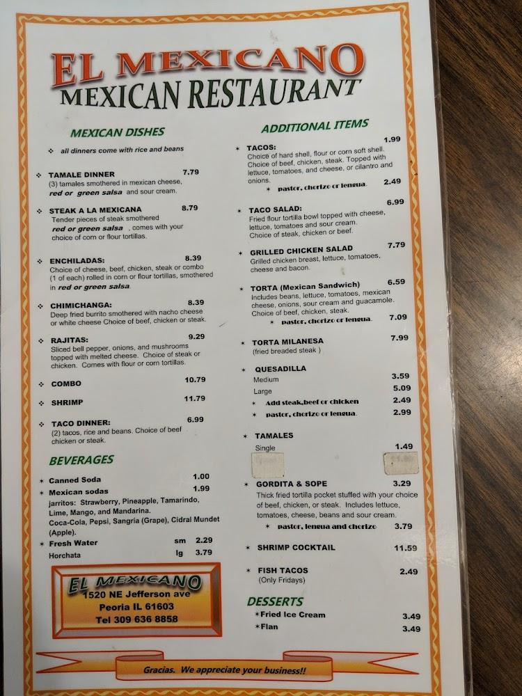 El Mexicano Restaurant Menu image 3